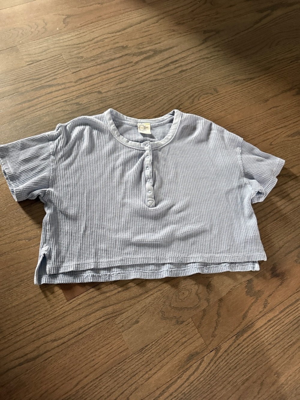 Aerie offline Waffle Henley Crop Top